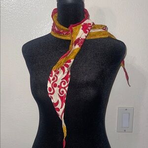 Kantha bae Elegant Red and Gold Scarf